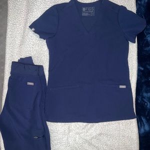 FIGS Navy blue XXS petite jogger pants & XXS Casma three-pocket top